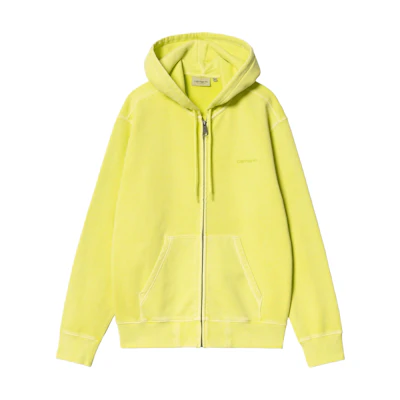 Carhartt WIP SS24 Hooded Duster Script Jacket Unisex Yellow Long Sleeve Hoodie Jacket I033619-29T-GD