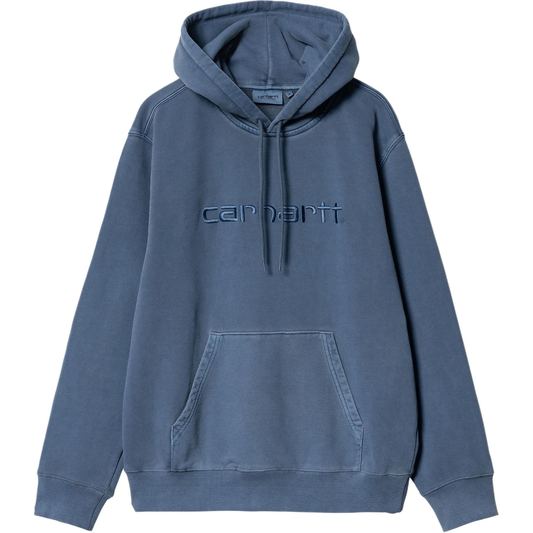 Carhartt WIP SS24 Hooded Duster Sweat Unisex Oversized Blue Hoodie with Logo Embroidery I030145-1ZF-GD
