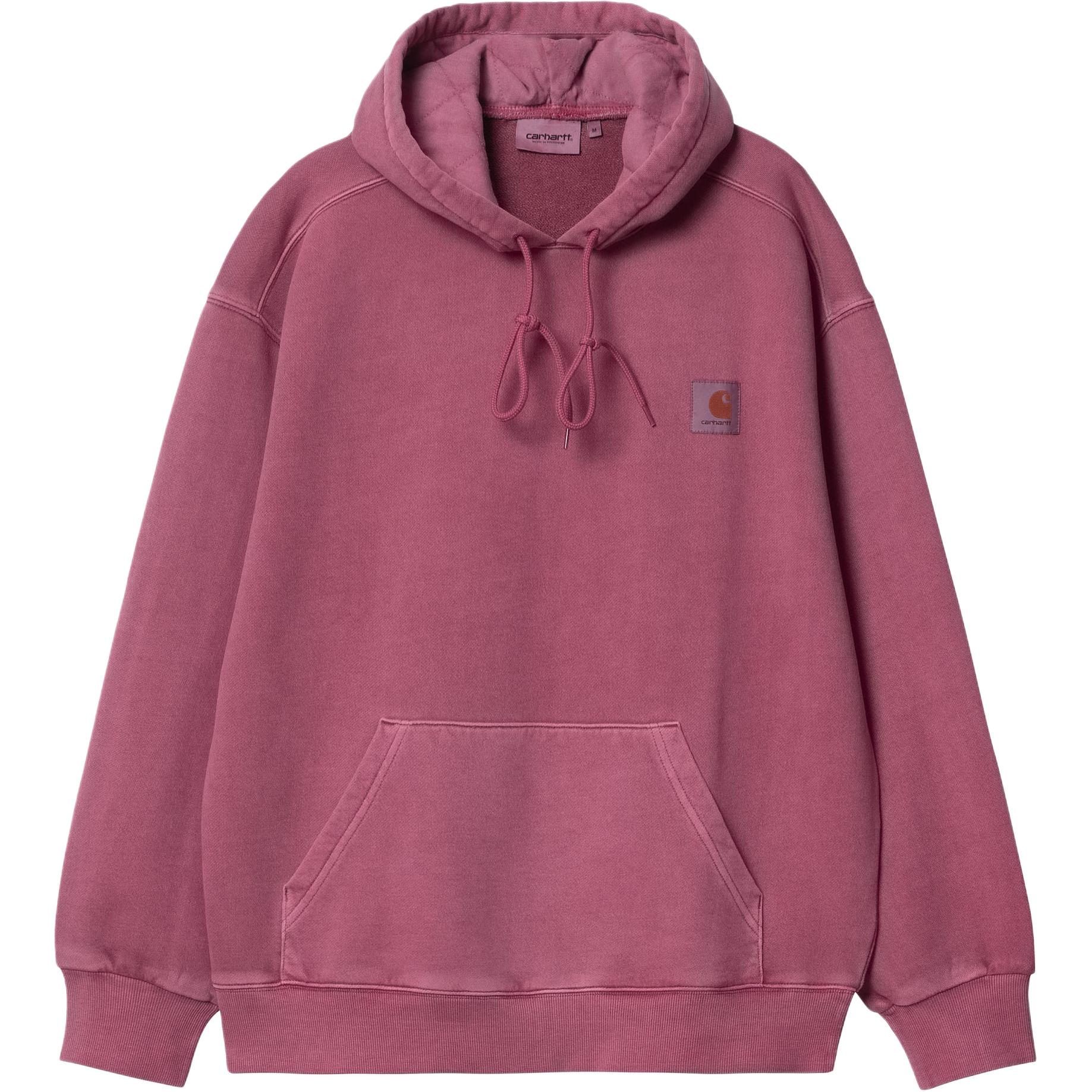 Carhartt WIP SS24 Hooded Nelson Embroidered Logo Hoodie Unisex in Rose Pink I029963-1YT-GD