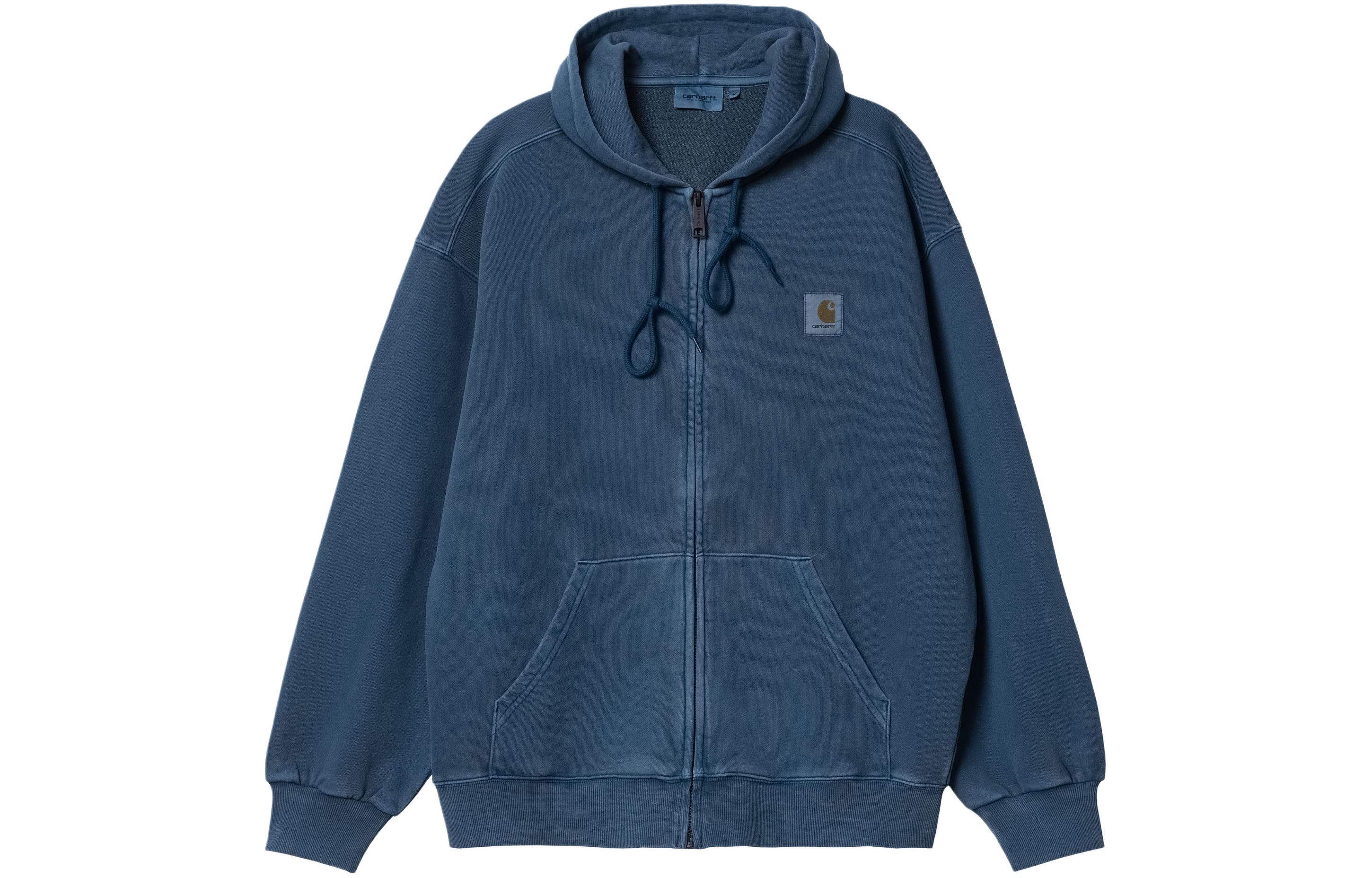 Order Carhartt WIP SS24 Hooded Nelson Jacket Blue Unisex Relaxed Fit Full Zip. I033064-1ZF-GD