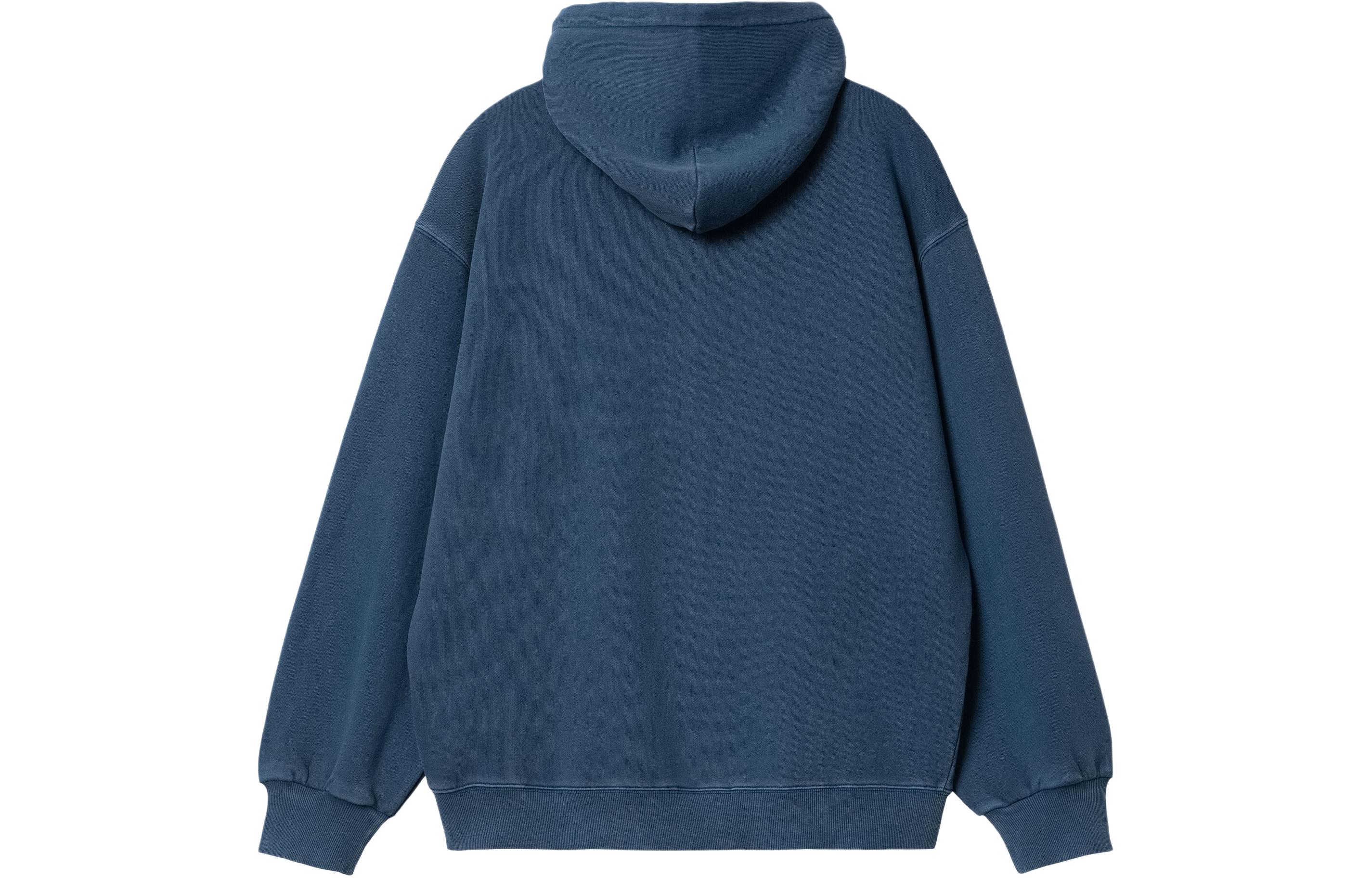 Lookbook Carhartt WIP SS24 Hooded Nelson Jacket Blue Unisex Relaxed Fit Full Zip. I033064-1ZF-GD