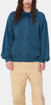 Carhartt WIP SS24 Hooded Nelson Jacket Blue Unisex Relaxed Fit Full Zip. I033064-1ZF-GD Shop Carhartt WIP SS24 Hooded Nelson Jacket Blue Unisex Relaxed Fit Full Zip. I033064-1ZF-GD