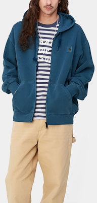 Carhartt WIP SS24 Hooded Nelson Jacket Blue Unisex Relaxed Fit Full Zip. I033064-1ZF-GD Purchase Carhartt WIP SS24 Hooded Nelson Jacket Blue Unisex Relaxed Fit Full Zip. I033064-1ZF-GD