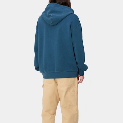 Carhartt WIP SS24 Hooded Nelson Jacket Blue Unisex Relaxed Fit Full Zip. I033064-1ZF-GD Details for Carhartt WIP SS24 Hooded Nelson Jacket Blue Unisex Relaxed Fit Full Zip. I033064-1ZF-GD