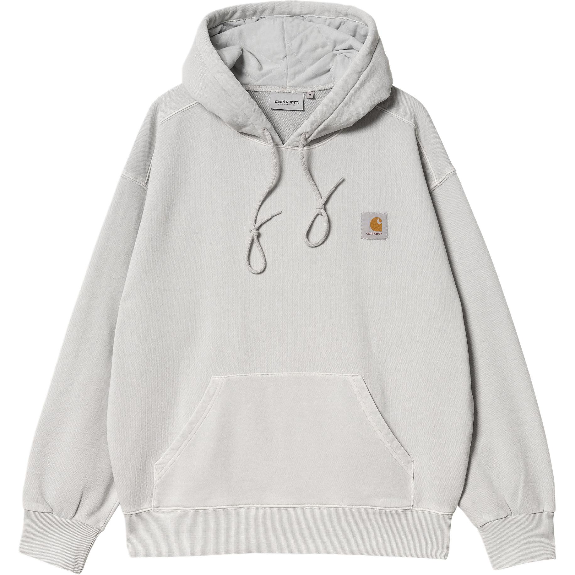 Carhartt WIP SS24 Hooded Nelson Sweatshirt Unisex Gray Hoodie with Pocket I029963-1YE-GD