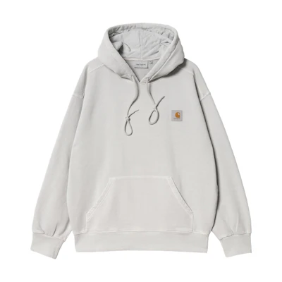 Carhartt WIP SS24 Hooded Nelson Sweatshirt Unisex Gray Hoodie with Pocket I029963-1YE-GD