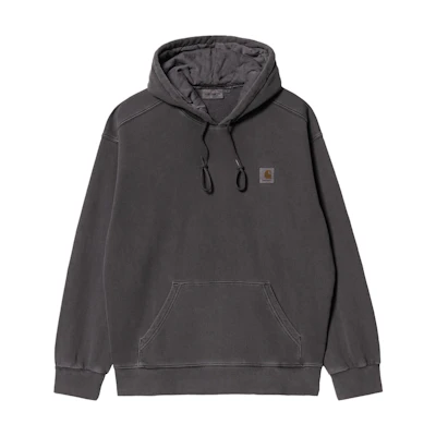 Carhartt WIP SS24 Hooded Nelson Sweatshirt Unisex Dark Grey Kangaroo Pocket. I029963-98-GD