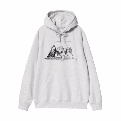 Carhartt WIP SS24 Hooded Pepe Friends Graphic Hoodie Grey Unisex I033934-00O-XX