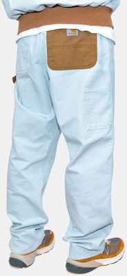 Carhartt WIP SS24 Celana Straight Fit Longgar Logo Baru Tahun Baru Biru Muda Unisex I034239-23F-2M702 Details for Carhartt WIP SS24 Celana Straight Fit Longgar Logo Baru Tahun Baru Biru Muda Unisex I034239-23F-2M702