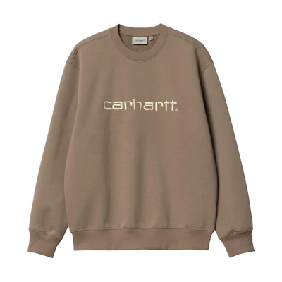 Carhartt WIP SS24 Logo Crewneck Sweatshirt in Khaki I030546-24E-XX