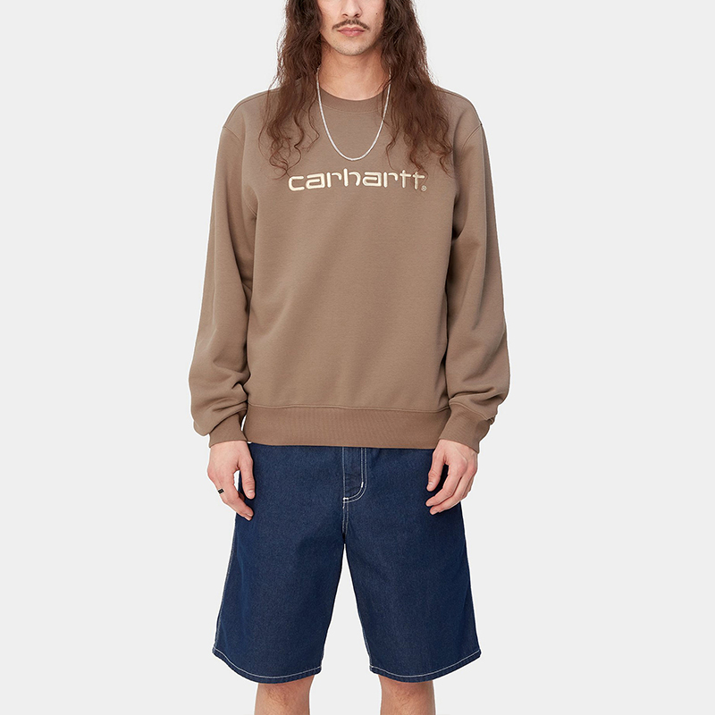 Purchase Carhartt WIP SS24 标志宽松版型卡其色圆领卫衣 I030546-24E-XX