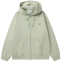 Carhartt WIP SS24 Logo Embroidered Zip-Up Sweatshirt Unisex Moss Green CHXJKF23A047L-GRL Carhartt WIP SS24 Logo Embroidered Zip-Up Sweatshirt Unisex Moss Green CHXJKF23A047L-GRL