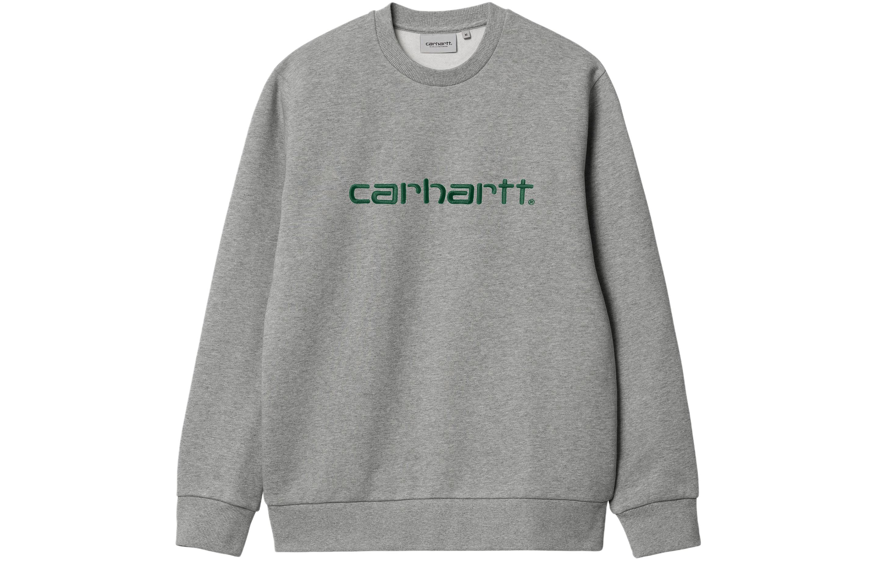 Carhartt WIP SS24 Loose Fit Logo Ribbed Crewneck Sweatshirt Unisex Dark Gray I030546-24F-XX
