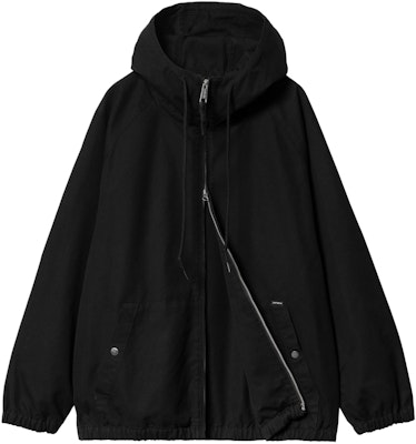 Carhartt WIP SS24 Madock Jaket Unisex Hitam Relaxed Fit dengan Label Bendera & Zip. I032982-89-06 Lookbook Carhartt WIP SS24 Madock Jaket Unisex Hitam Relaxed Fit dengan Label Bendera & Zip. I032982-89-06