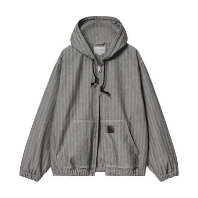 Carhartt WIP SS24 Menard Jacket Unisex Gray - Kangaroo Pocket, Contrast Stitch. I033574-91-02