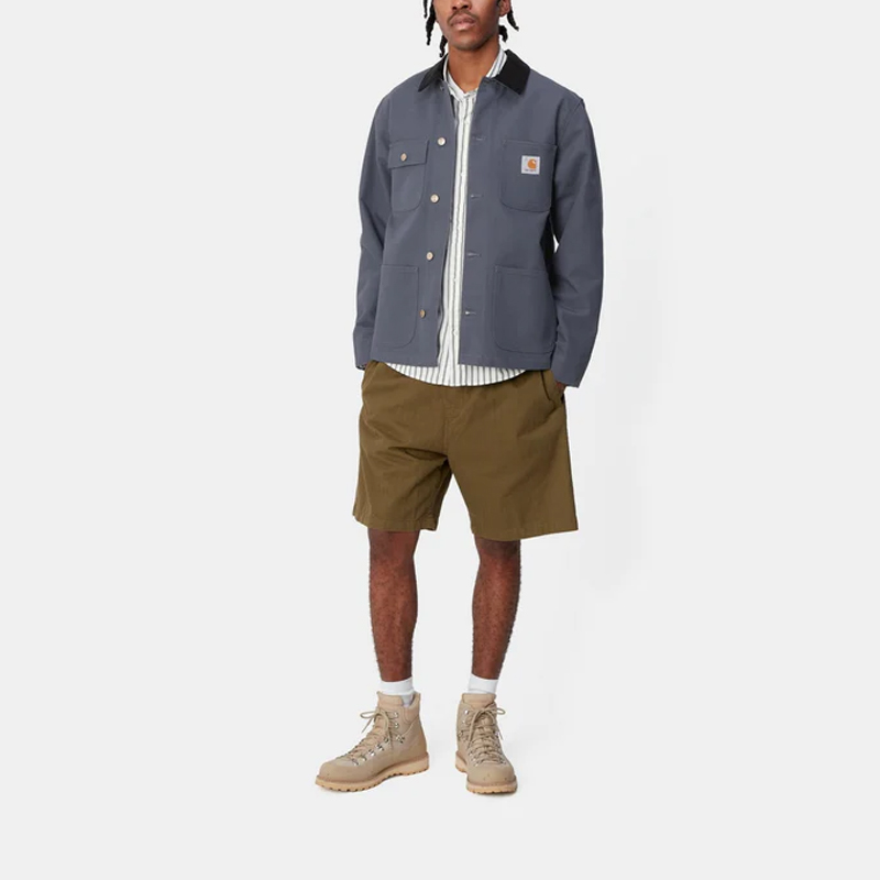 Shop Carhartt WIP SS24 Chaqueta Michigan Chore Azul Marino Vintage Workwear. I031519-1YM-01