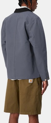 Carhartt WIP SS24 Chaqueta Michigan Chore Azul Marino Vintage Workwear. I031519-1YM-01 Details for Carhartt WIP SS24 Chaqueta Michigan Chore Azul Marino Vintage Workwear. I031519-1YM-01