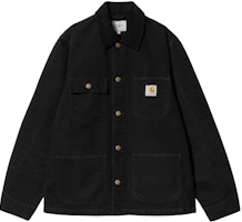 Carhartt WIP SS24 Michigan Coat Black Corduroy Collar Jacket for Men I031519-00E-3K Carhartt WIP SS24 Michigan Coat Black Corduroy Collar Jacket for Men I031519-00E-3K