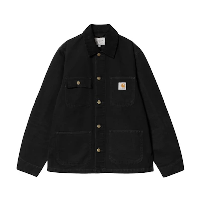 Carhartt WIP SS24 Michigan Coat Black Corduroy Collar Jacket for Men I031519-00E-3K
