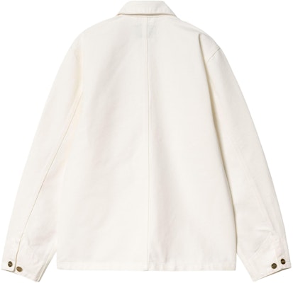 Carhartt WIP Jaket Michigan SS24 Pria Warna Off-White dengan Saku Dada. I031519-0DJ-02 Lookbook Carhartt WIP Jaket Michigan SS24 Pria Warna Off-White dengan Saku Dada. I031519-0DJ-02