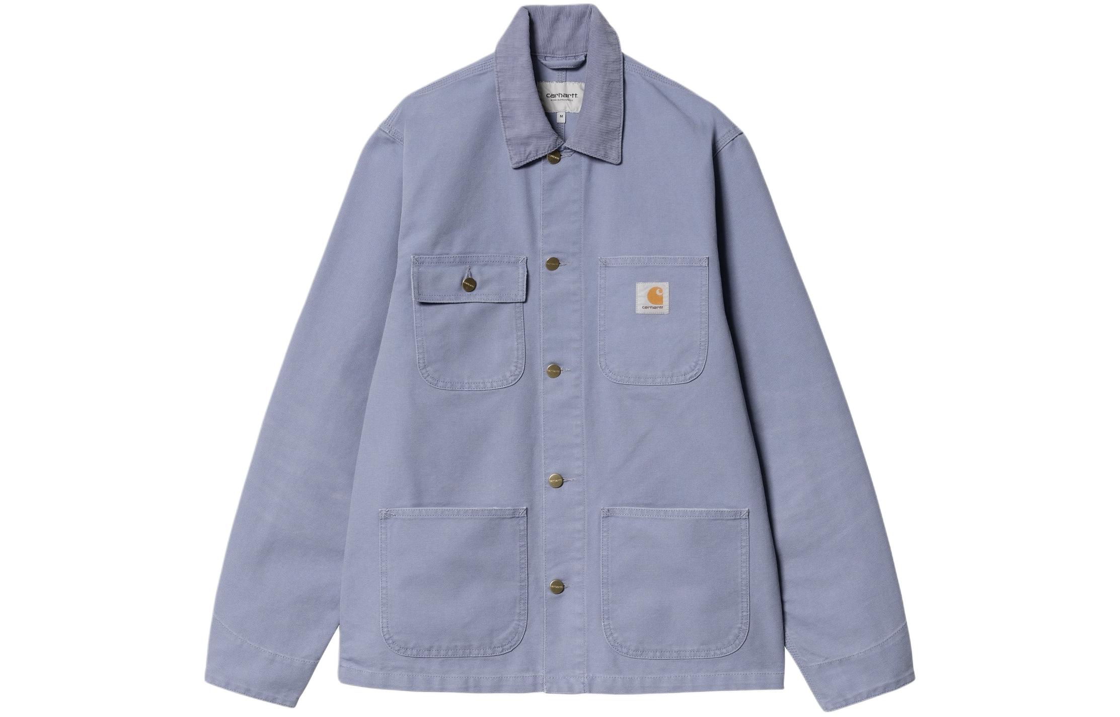 Order Carhartt WIP SS24 Michigan Jacket - Retro High-Neck Button-Up Gulf Blue. I031519-25A-3K