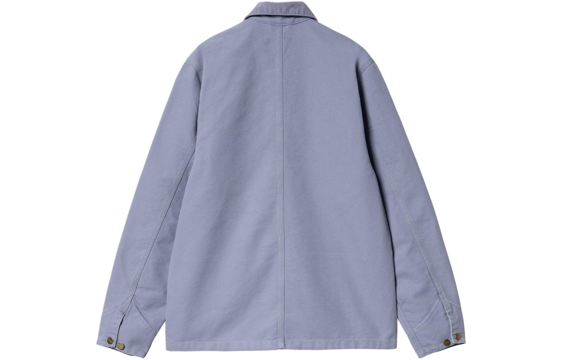 Lookbook Carhartt WIP SS24 Michigan Jacket - Retro High-Neck Button-Up Gulf Blue. I031519-25A-3K