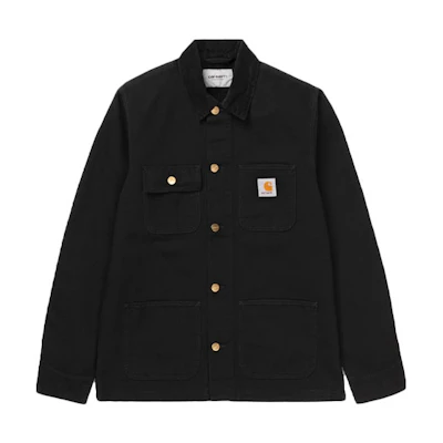 Carhartt WIP SS24 Michigan Jacket Black Corduroy Collar Vintage Menswear I026480-89-02
