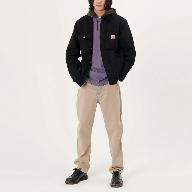 Shop Carhartt WIP SS24 Michigan Jacket Black Corduroy Collar Vintage Menswear I026480-89-02