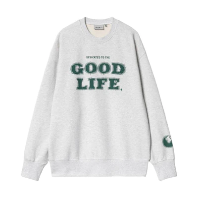 Carhartt WIP SS24 Mist Logo Print Crewneck Sweatshirt Men’s Light Gray I033245-27X-XX