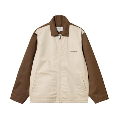 Carhartt WIP SS24 Module Script Brown Zip-Up Jacket Unisex Embroidered Logo I032977-23N-01