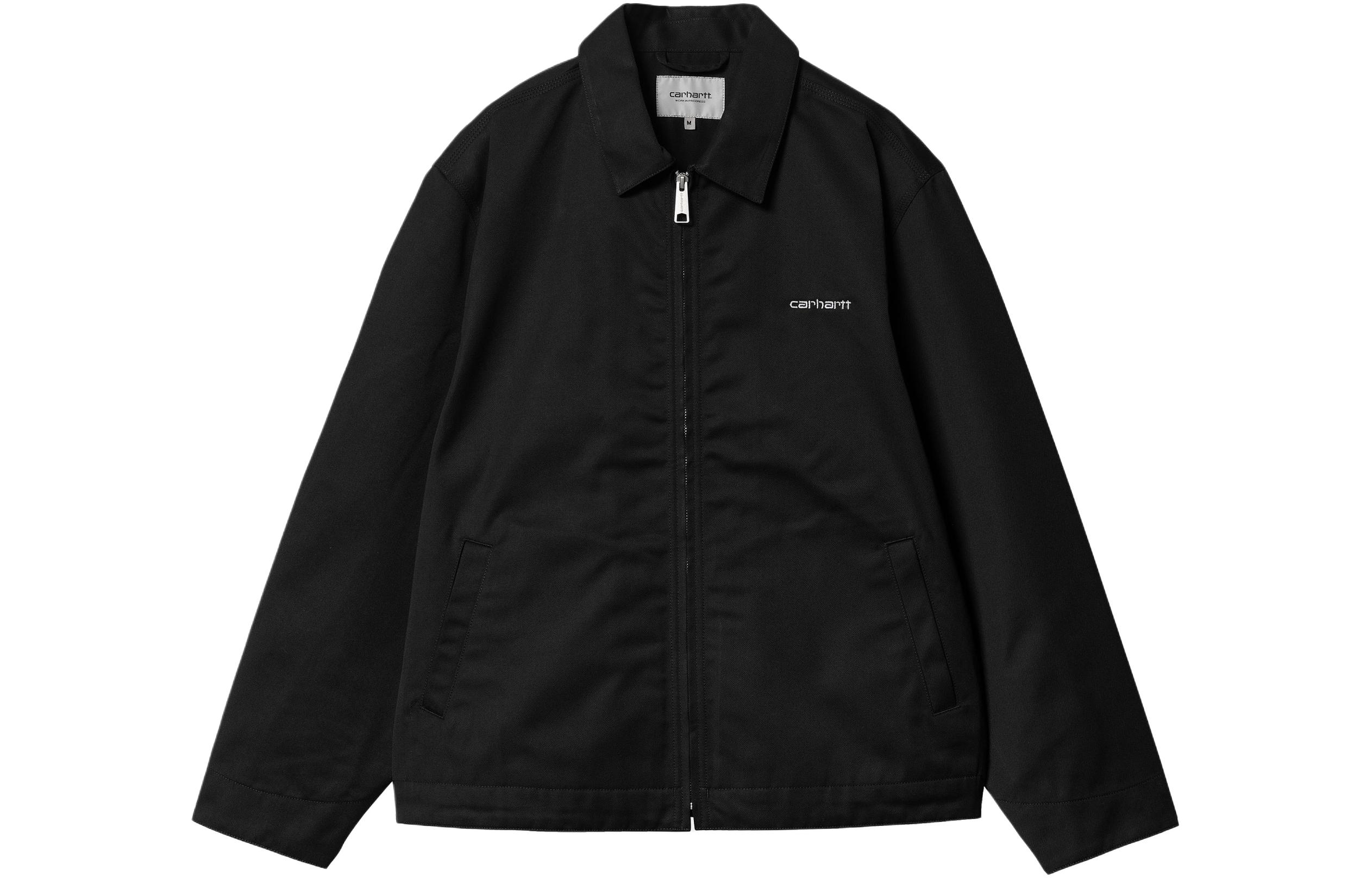 Carhartt WIP SS24 Module Script Jacket Unisex Black Embroidered Logo Zip-Up I032977-00E-01