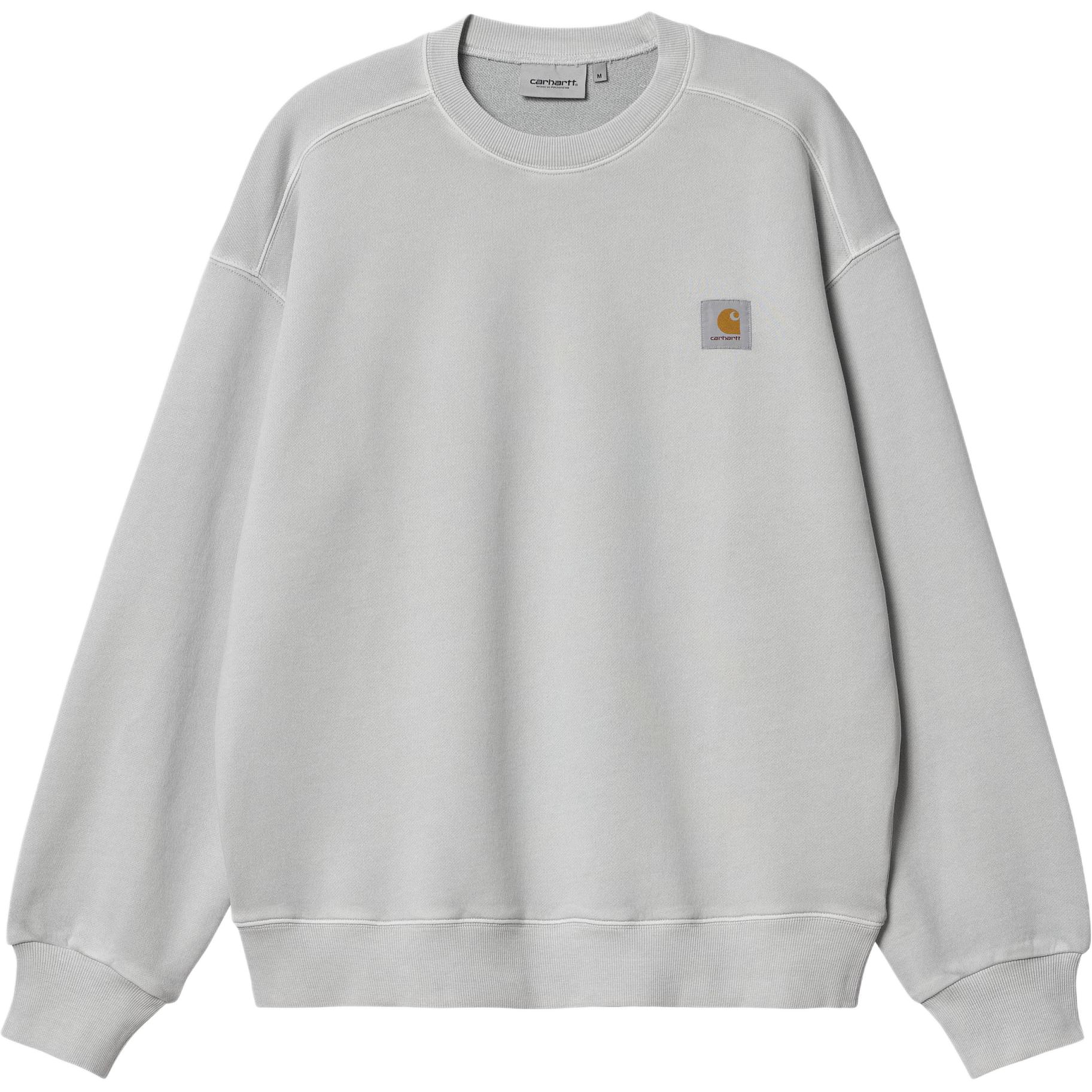 Carhartt WIP SS24 Nelson Crewneck Sweatshirt Silver Unisex Square Logo I029957-1YE-GD