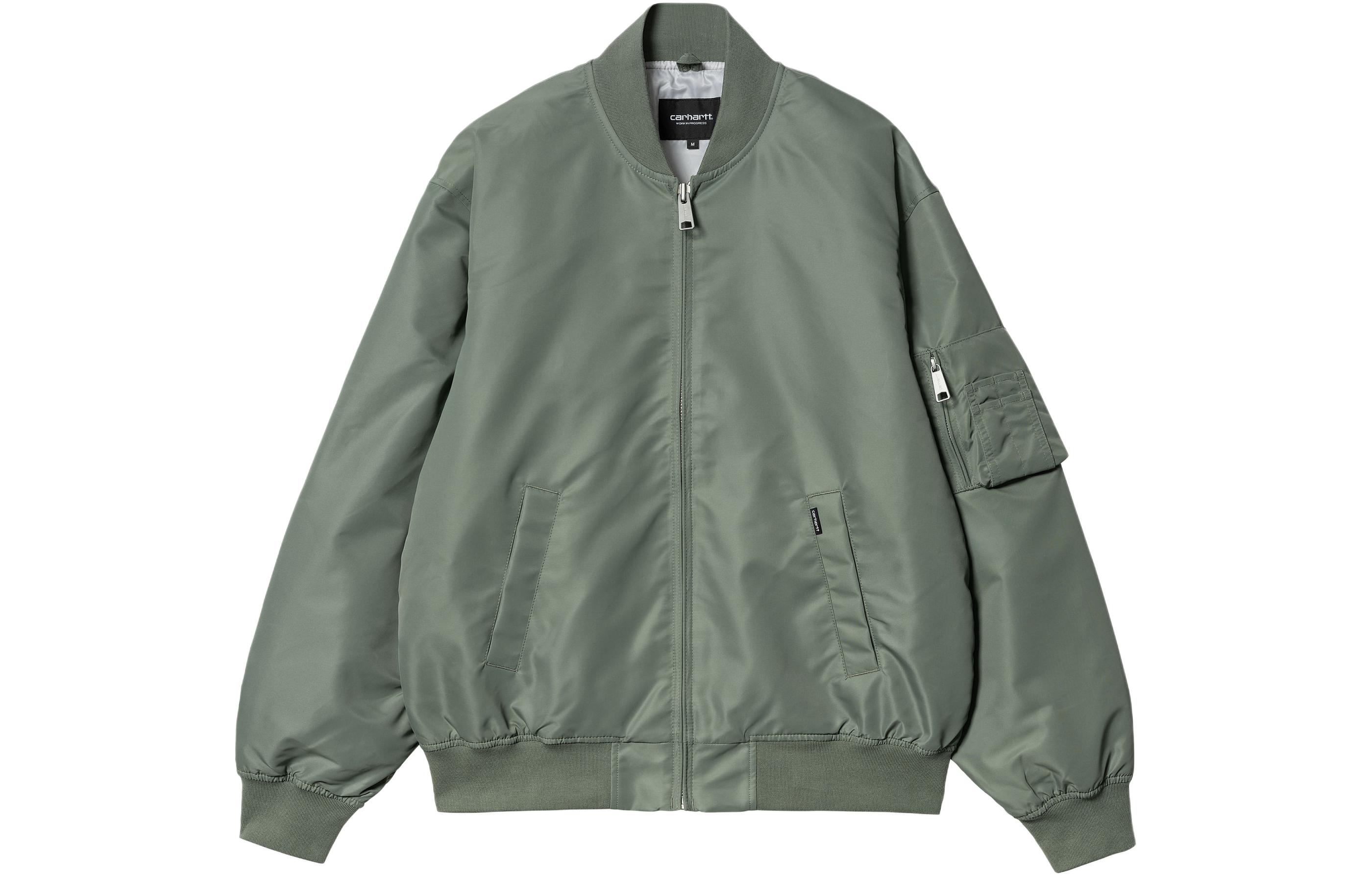 Carhartt WIP SS24 Otley Bomber Green Retro Zip Pocket Flag Label Jacket-Unisex I032975-1YF-XX