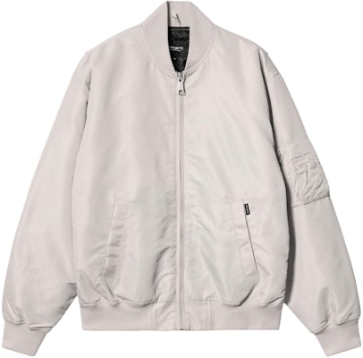 Carhartt WIP SS24 Otley Bomber Silver Grey Jaket Retro Unisex dengan Zip Poket. I032975-1YE-XX Buy Carhartt WIP SS24 Otley Bomber Silver Grey Jaket Retro Unisex dengan Zip Poket. I032975-1YE-XX