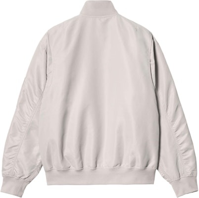 Carhartt WIP SS24 Otley Bomber Silver Grey Jaket Retro Unisex dengan Zip Poket. I032975-1YE-XX Lookbook Carhartt WIP SS24 Otley Bomber Silver Grey Jaket Retro Unisex dengan Zip Poket. I032975-1YE-XX