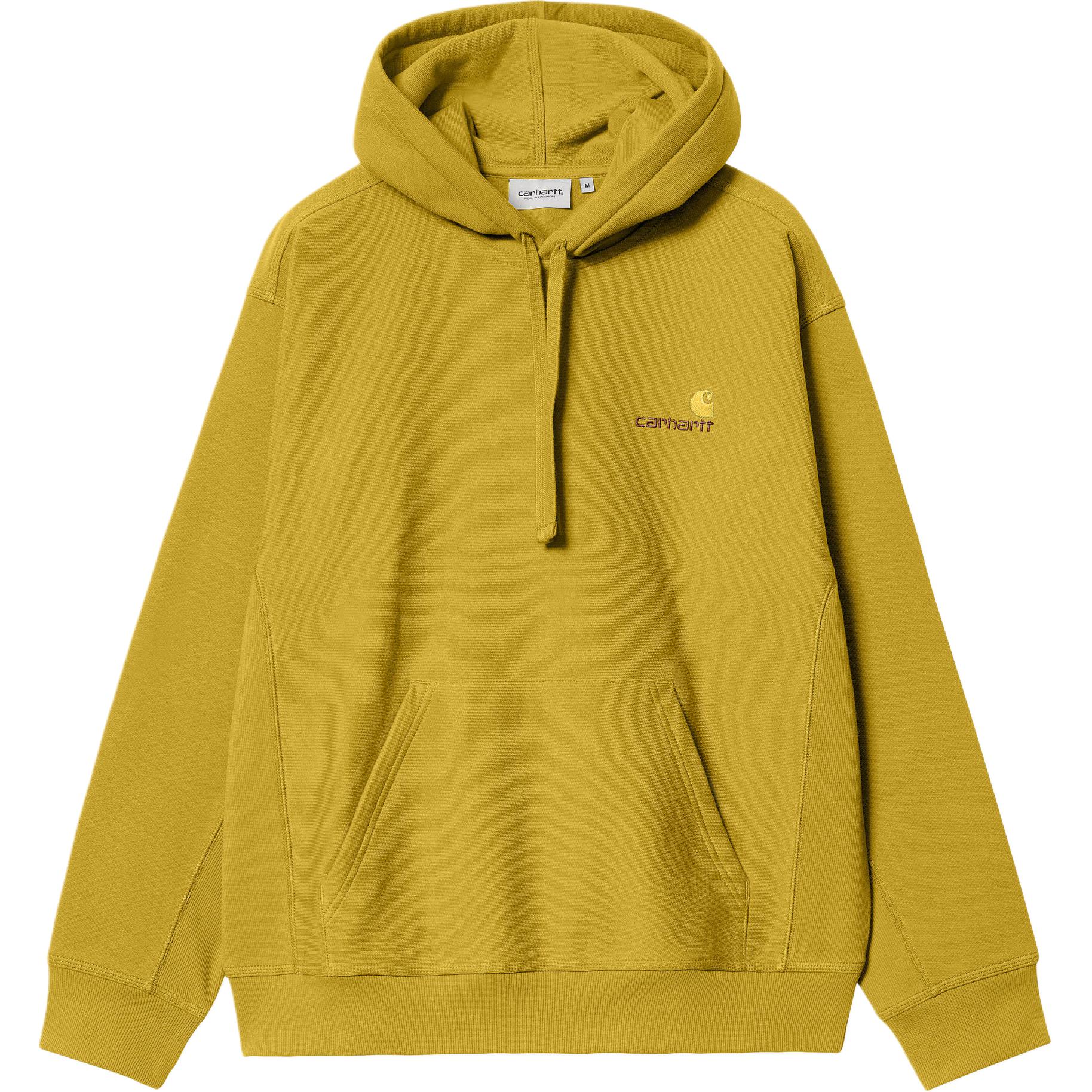 Carhartt WIP SS24 Oversized American Script Logo Hoodie Gold Olive Unisex I028279-29S-XX