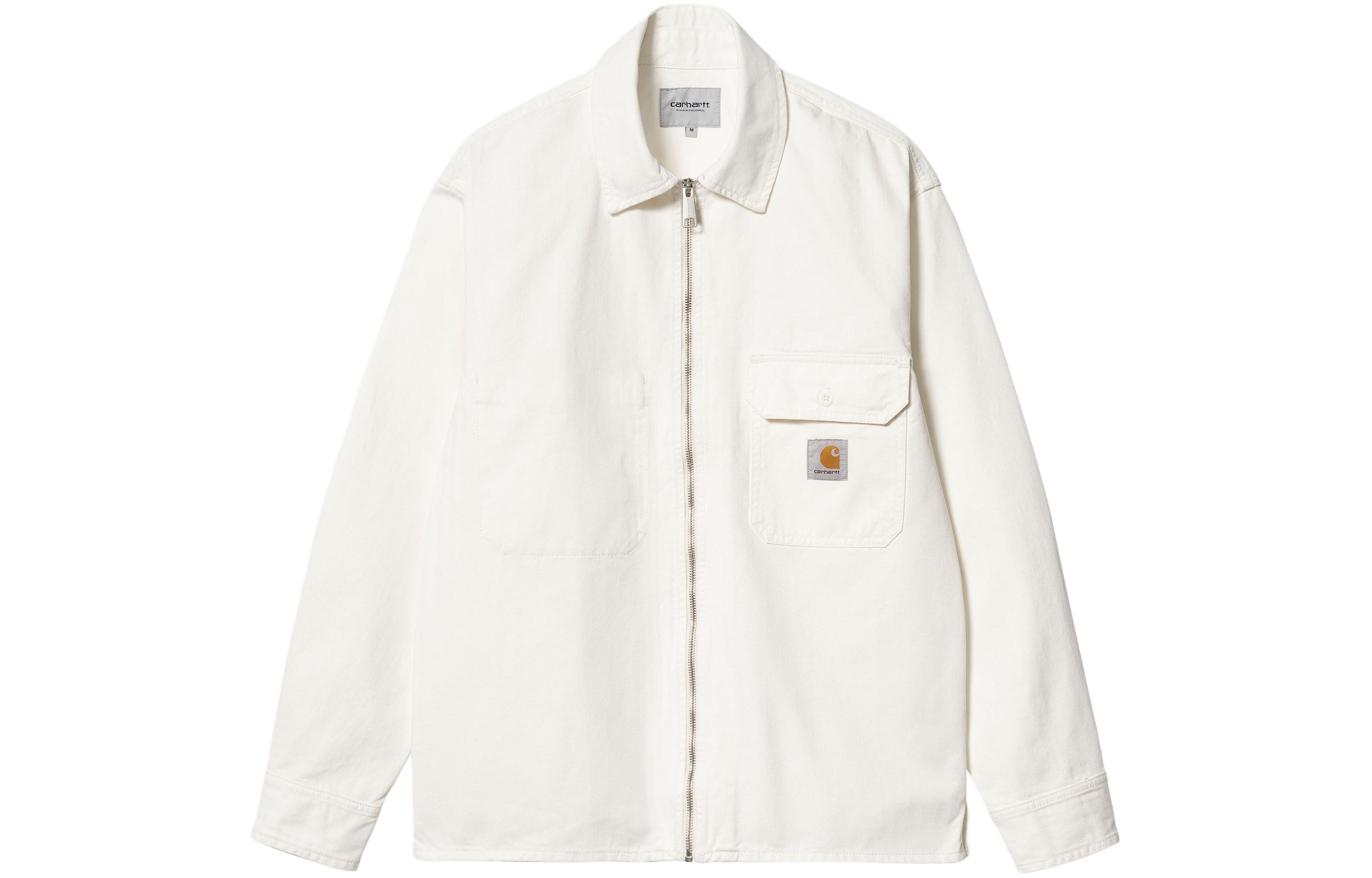 Carhartt WIP SS24 Rainer Shirt Jacket White -  Long Sleeve with Pocket. I033276-350-02