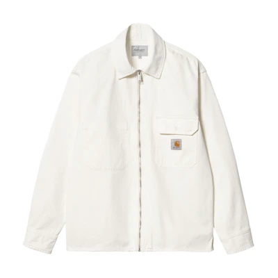 Carhartt WIP SS24 Rainer Shirt Jacket White - Long Sleeve with Pocket. I033276-350-02