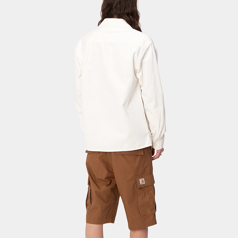 Details for Carhartt WIP SS24 Rainer 白色襯衫外套 - 長袖口袋設計。 I033276-350-02