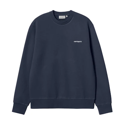 Carhartt WIP SS24 Script Embroidery Crewneck Air Force Blue Unisex Sweatshirt I033657-2AH-XX