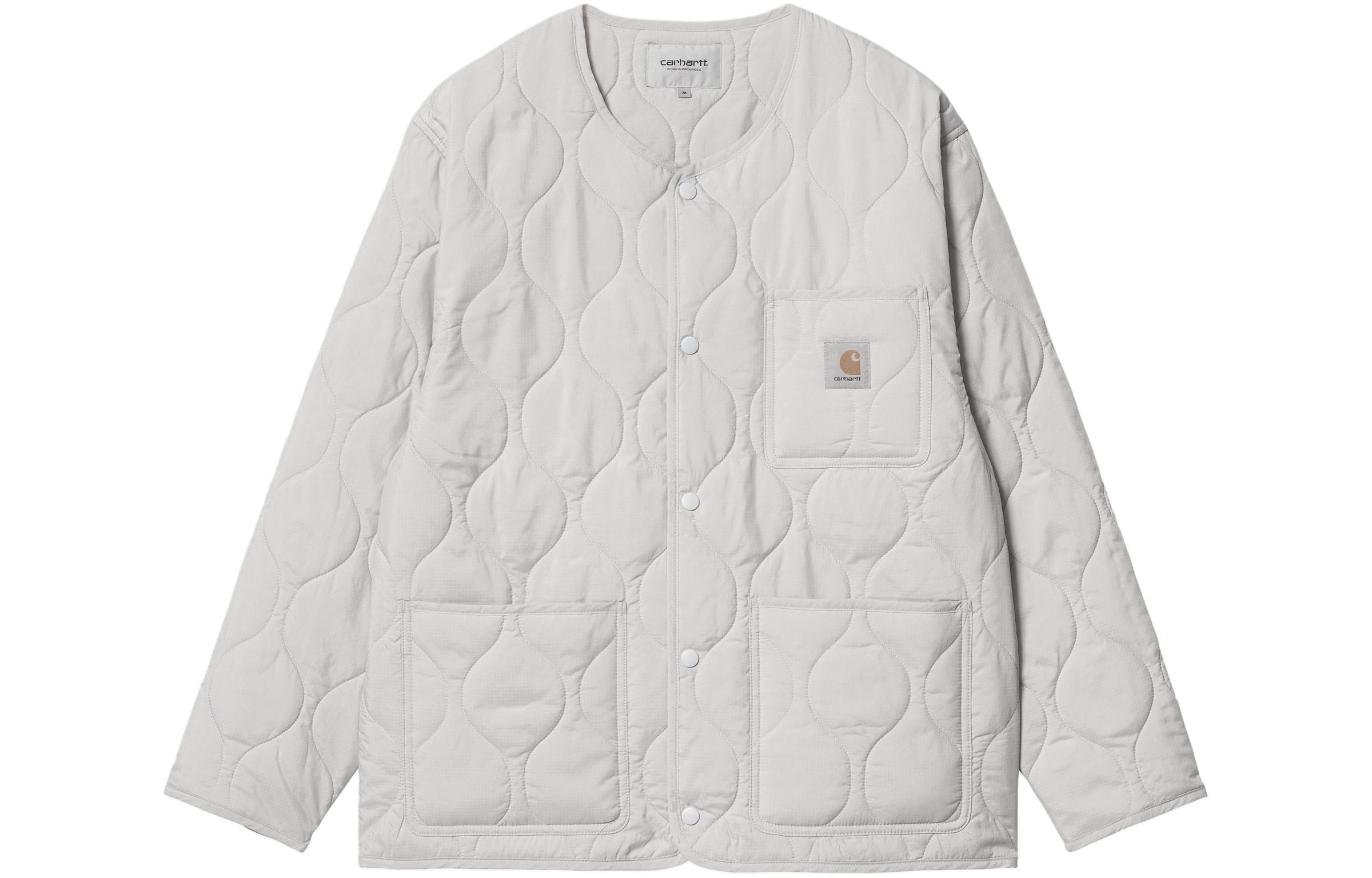 Carhartt WIP SS24 Skyton Liner Snap-Button Crewneck Jacket Gray/White Men’s I032990-1YE-XX