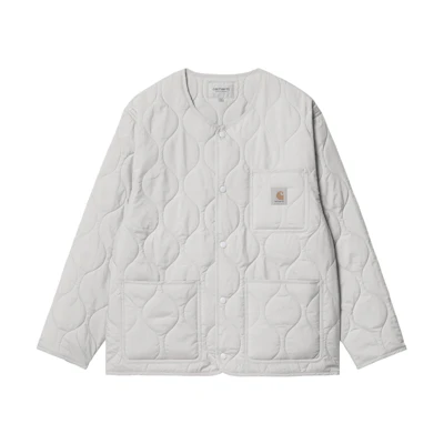 Carhartt WIP SS24 Skyton Liner Snap-Button Crewneck Jacket Gray/White Men’s I032990-1YE-XX