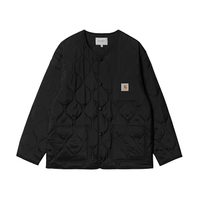 Carhartt WIP SS24 Skyton Liner Snap Button Crewneck Jacket Black I032990-89-XX