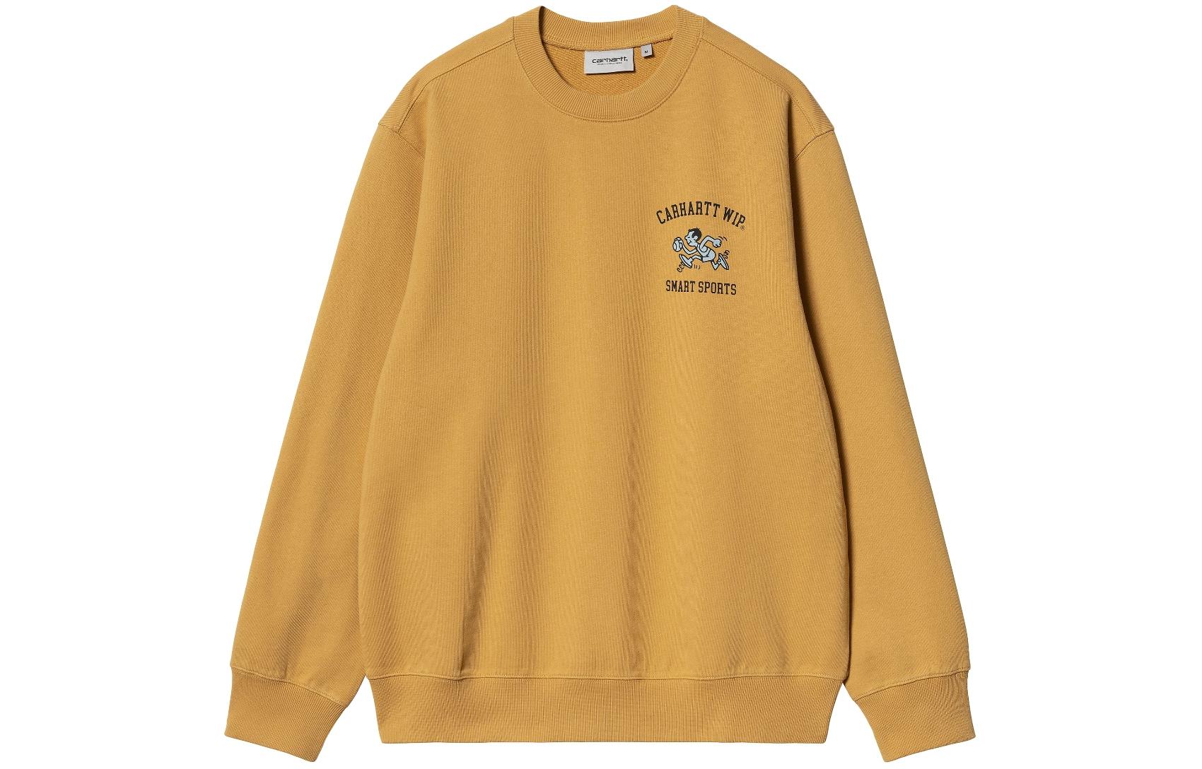 Carhartt WIP SS24 Smart Sports Cartoon Print Crewneck Sweatshirt Yellow Mens I033239-1ZE-XX