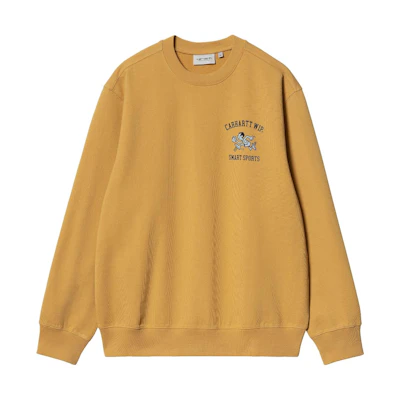 Carhartt WIP SS24 Smart Sports Cartoon Print Crewneck Sweatshirt Yellow Mens I033239-1ZE-XX