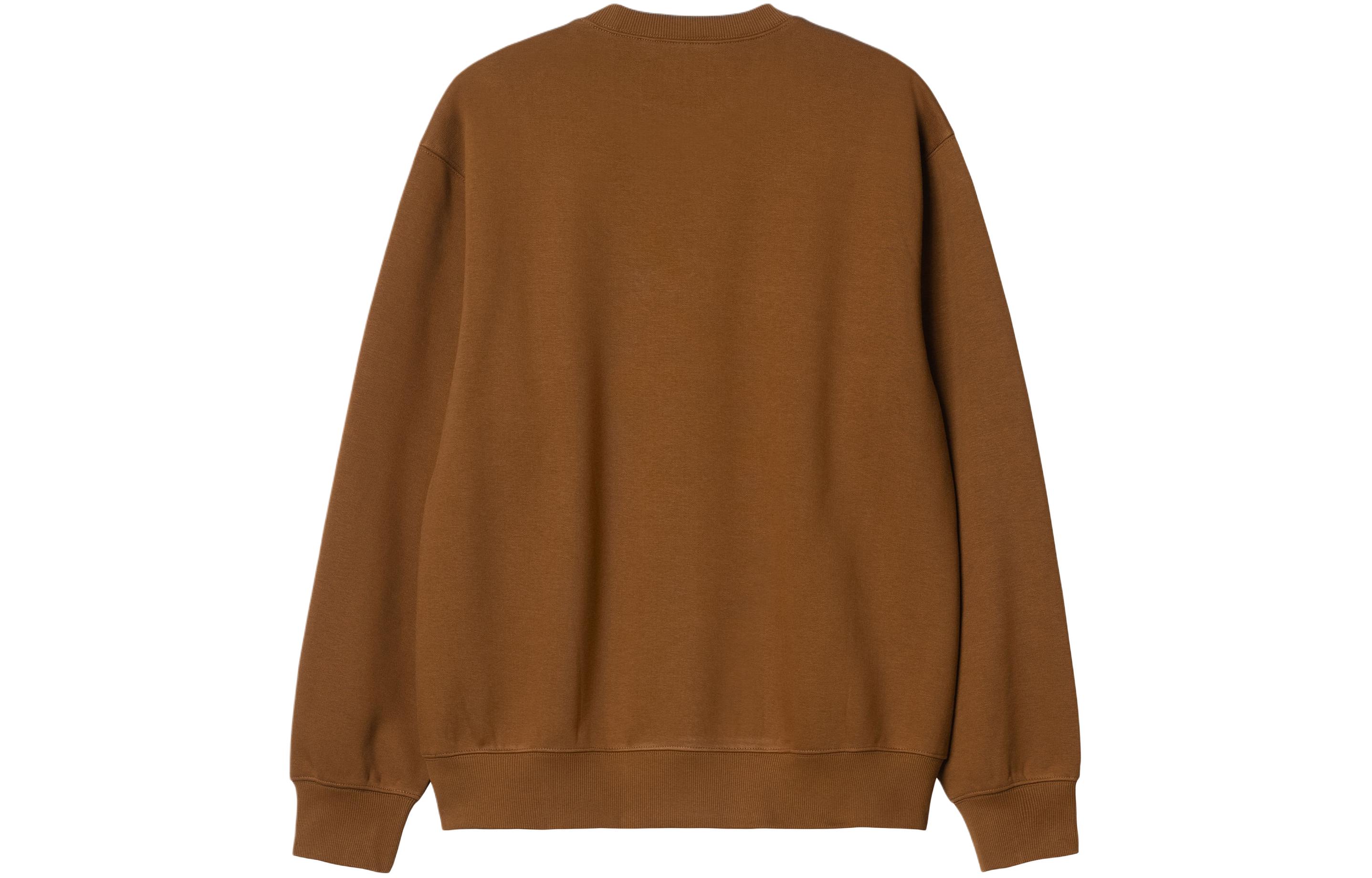 Lookbook Carhartt WIP SS24 男女宽松款标志罗纹圆领卫衣 深卡其色 I030546-1QB-XX