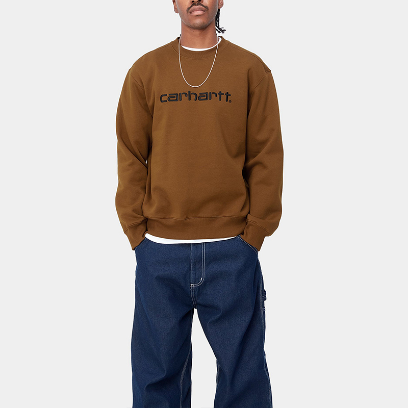 Purchase Carhartt WIP SS24 男女宽松款标志罗纹圆领卫衣 深卡其色 I030546-1QB-XX