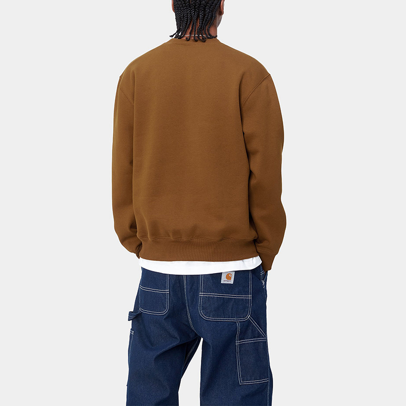 Details for Carhartt WIP SS24 男女宽松款标志罗纹圆领卫衣 深卡其色 I030546-1QB-XX