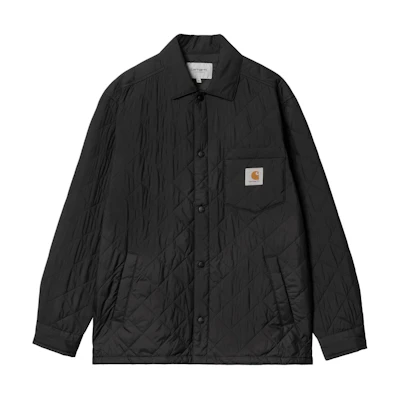 Carhartt WIP SS24 Wadeson Quilted Shirt Jacket Unisex Black Long Sleeve. I034363-89-XX
