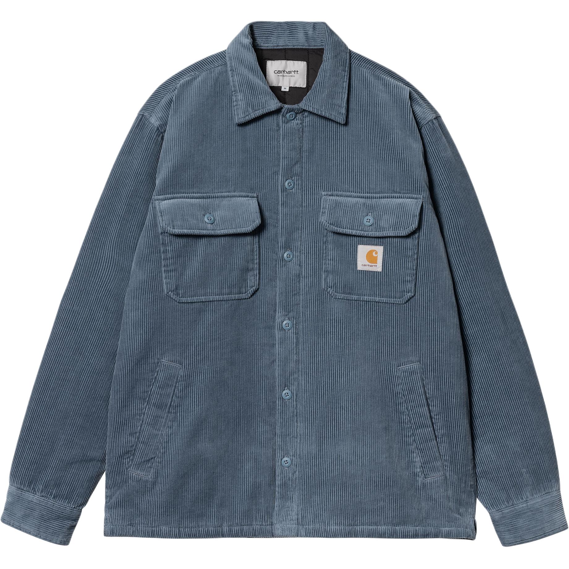 Carhartt WIP SS24 Whitsome Shirt Jac Grey Blue Quilted Jacket Unisex Long Sleeve I028827-2BT-XX